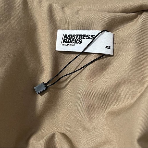 House of CB Mistress Rocks Obsess Camel Twill Open Back Jacket Dress XS - Picture 5 of 9